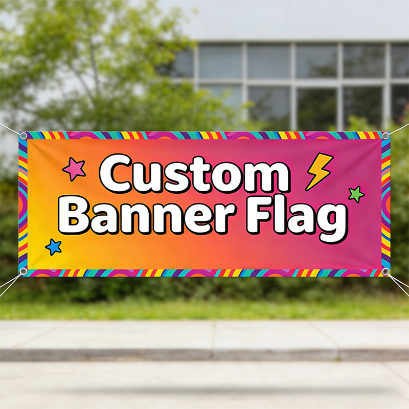 Commercial Printing Shop - Bandera Personalizada con Logotipo para Eventos