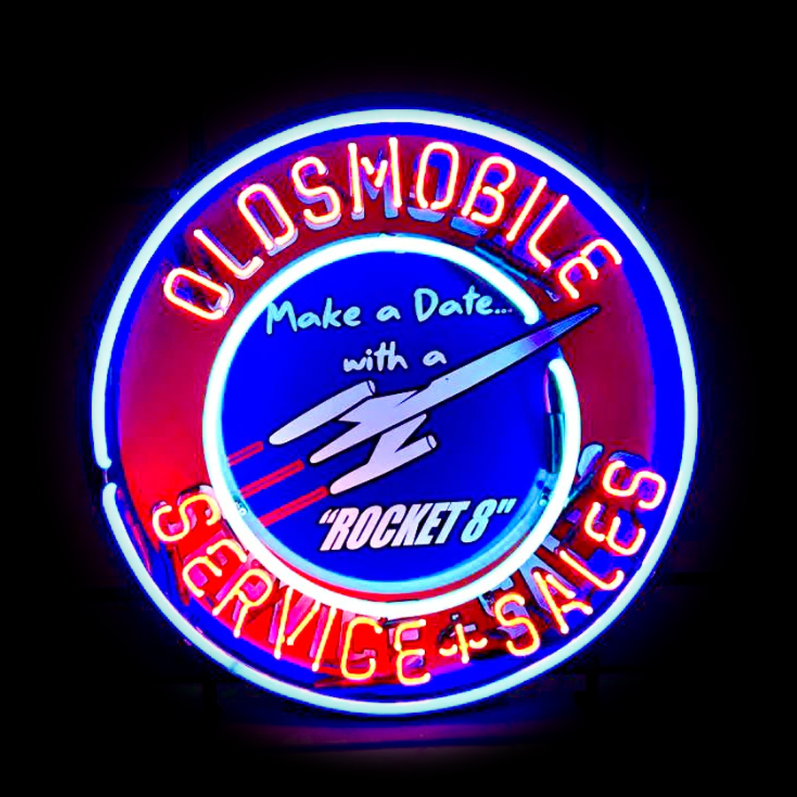 Commercial Printing Icon - Letrero de neón Rocket Diner Oldsmobile,